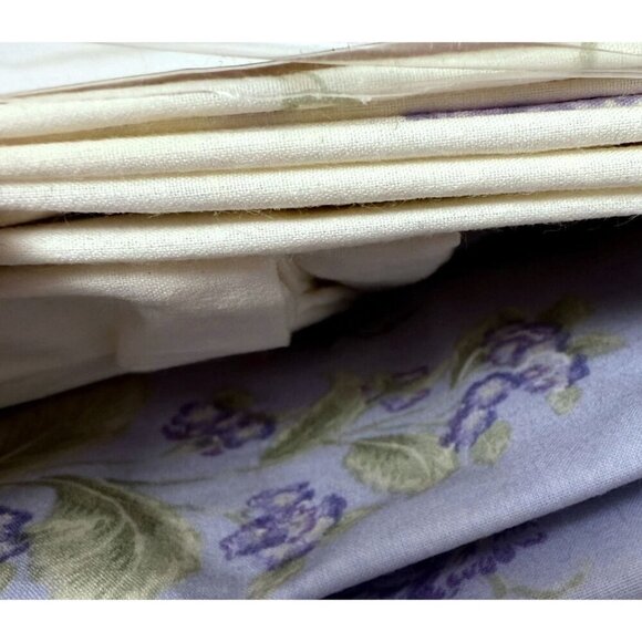 Laura Ashley Pillowcase King Size One Sham Purple Floral Cotton Blend New - Picture 6 of 7